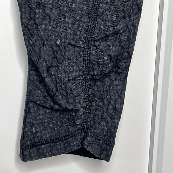 Prana Misty Yoga Leggings Textured Black Gray Jacquard Size S - Picture 4 of 8